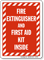 Fire Extinguisher and First Aid Kit Inside Sign