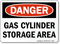 Danger Gas Cylinder Storage Area Sign