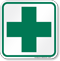 Green Cross Dispensary First-Aid Symbol Sign