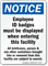 Employee ID Badges Must Be Displayed Notice Sign