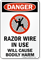 Razor Wire In Use Danger Sign